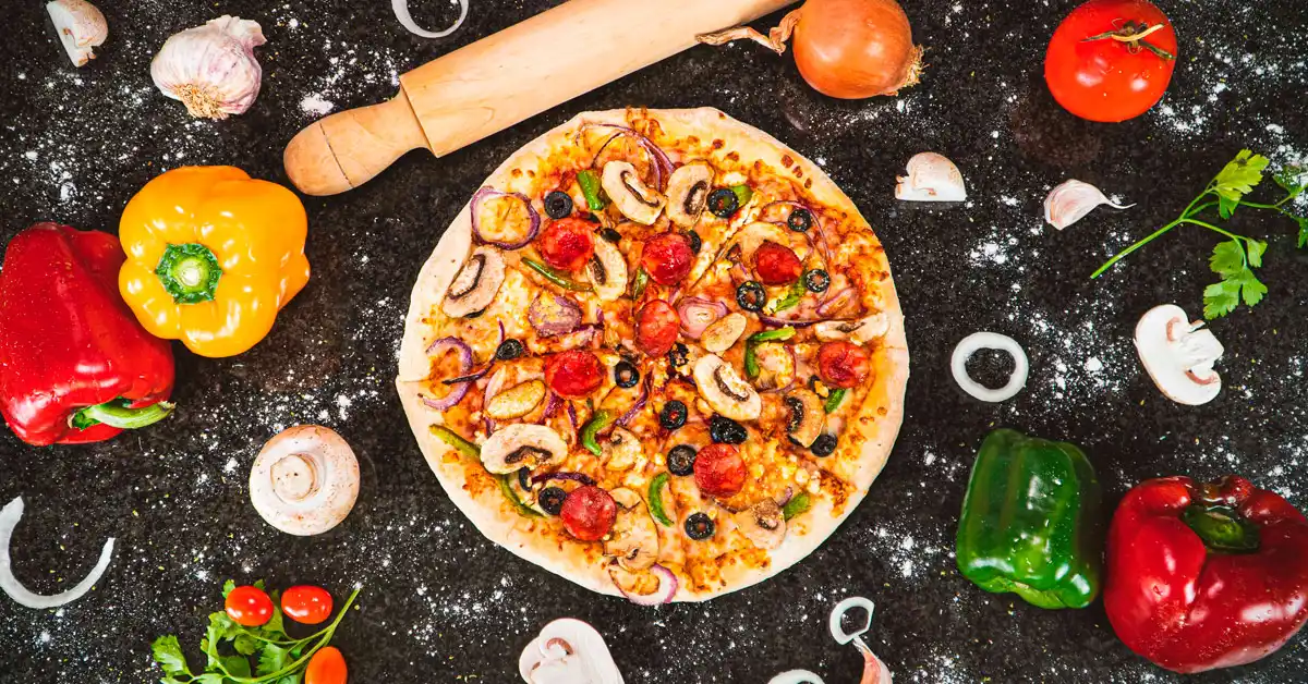 Fotografia de alimento de uma Pizza