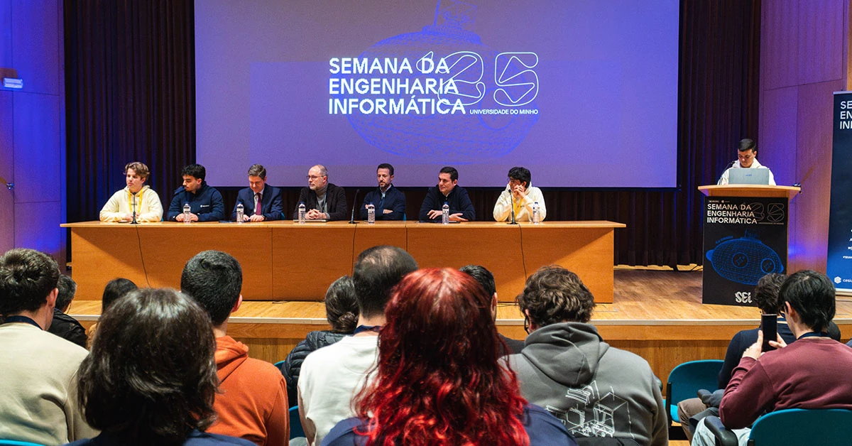 Fotografia do evento da Semana de Engenharia Informática 2025 na Universidade do Minho, Braga